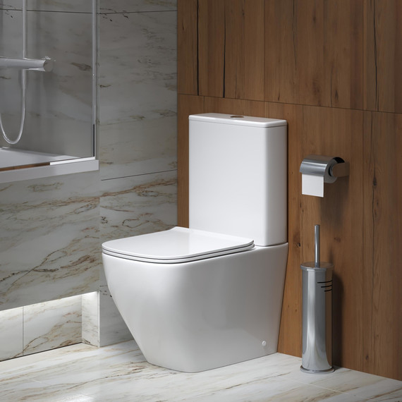 Унитаз-компакт безободковый Grossman Style GR-4453S с крышкой микролифт, белый глянцевый фото 5