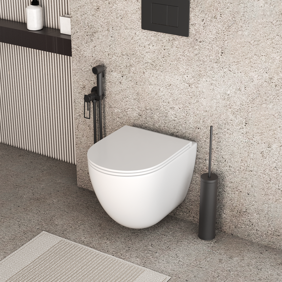 Унитаз подвесной безободковый Grossman GR-4455SQC с крышкой микролифт, белый глянцевый (Система смыва торнадо) фото 3