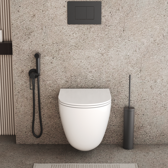 Унитаз подвесной безободковый Grossman GR-4455SQC с крышкой микролифт, белый глянцевый (Система смыва торнадо) фото 4