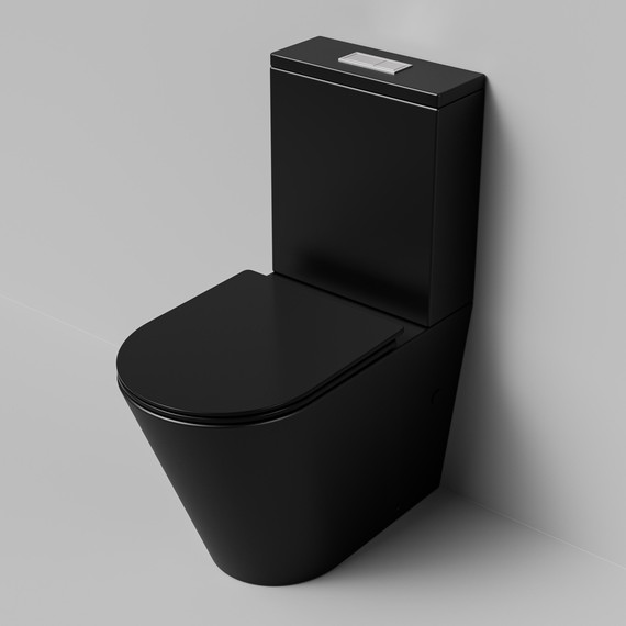 Унитаз-компакт безободковый Grossman GR-4458BMSQ с крышкой микролифт, чёрный матовый (Система смыва торнадо), Цвет производителя: чёрный матовый фото 5