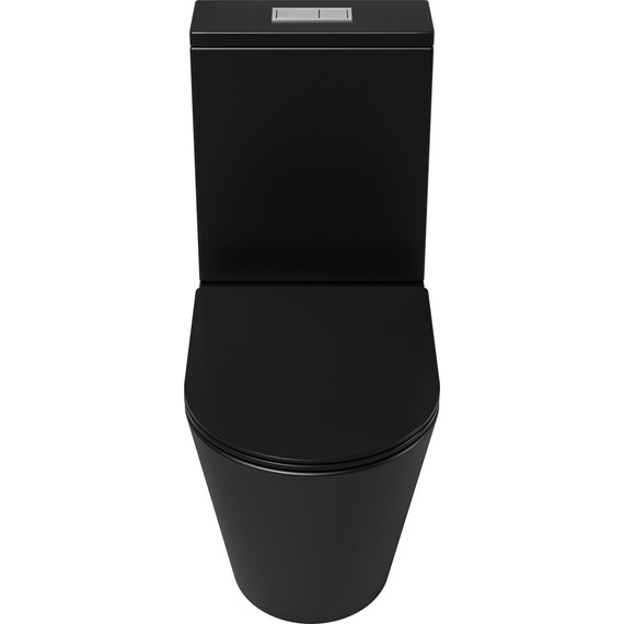 Унитаз-компакт безободковый Grossman GR-4458BMSQ с крышкой микролифт, чёрный матовый (Система смыва торнадо), Цвет производителя: чёрный матовый фото 3