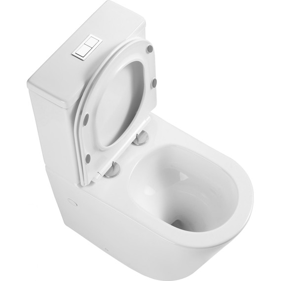 Унитаз-компакт безободковый Grossman GR-4458SQ с крышкой микролифт (Система смыва торнадо), Цвет производителя: белый фото 11