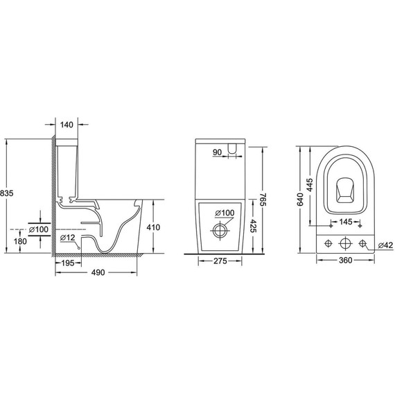 Унитаз-компакт безободковый Grossman GR-4458SQ с крышкой микролифт (Система смыва торнадо), Цвет производителя: белый фото 14