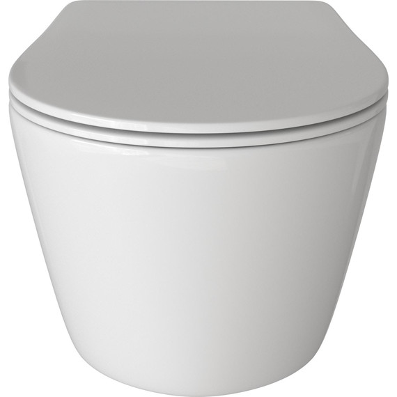 Унитаз подвесной безободковый Grossman GR-4459S с крышкой микролифт, белый глянцевый фото 2