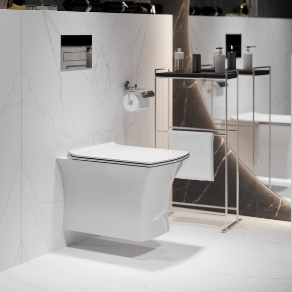 Унитаз подвесной безободковый Grossman GR-4461S с крышкой микролифт, белый глянцевый фото 4