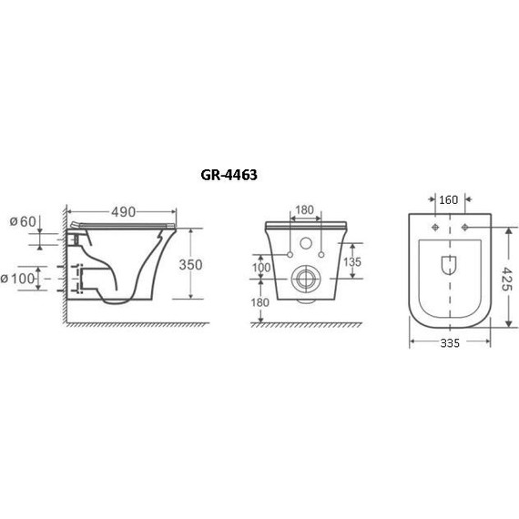 Унитаз подвесной безободковый Grossman Classic GR-4463S с крышкой микролифт, белый глянцевый фото 6