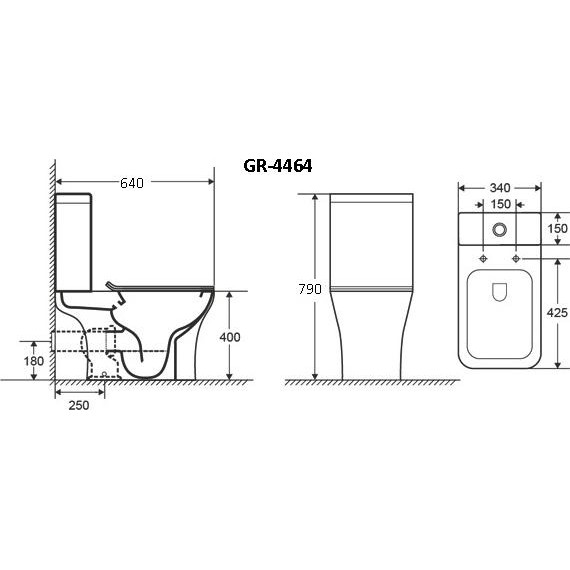 Унитаз-компакт безободковый Grossman Classic GR-4464S с крышкой микролифт, белый глянцевый фото 6
