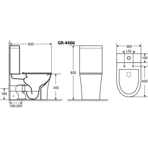 Унитаз-компакт безободковый Grossman Classic GR-4466S с крышкой микролифт, белый глянцевый фото 6
