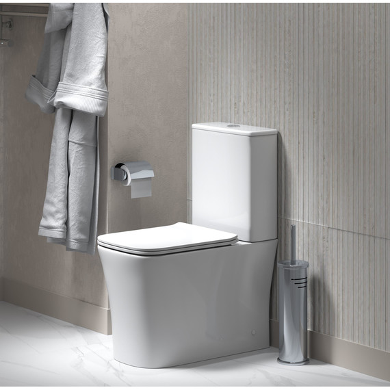 Унитаз-компакт безободковый Grossman Classic GR-4467S с крышкой микролифт, белый глянцевый фото 5