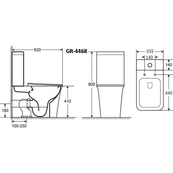 Унитаз-компакт безободковый Grossman Galaxy GR-4468S с крышкой микролифт, белый глянцевый фото 6