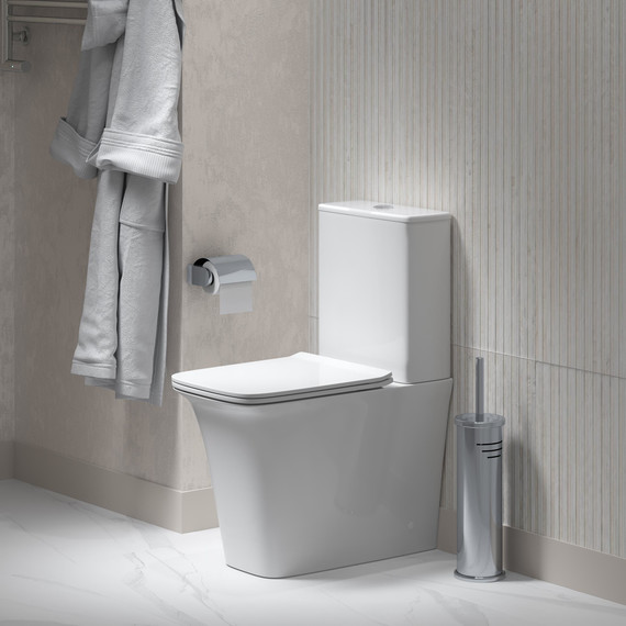 Унитаз-компакт безободковый Grossman Galaxy GR-4468S с крышкой микролифт, белый глянцевый фото 5