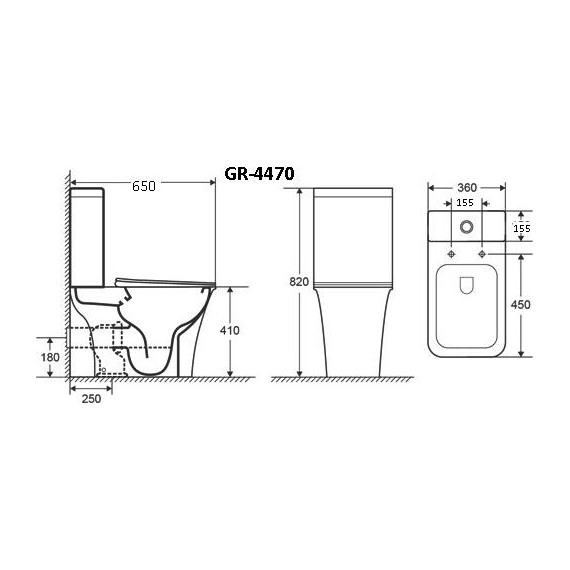 Унитаз-компакт безободковый Grossman Galaxy GR-4470S с крышкой микролифт, белый глянцевый фото 6