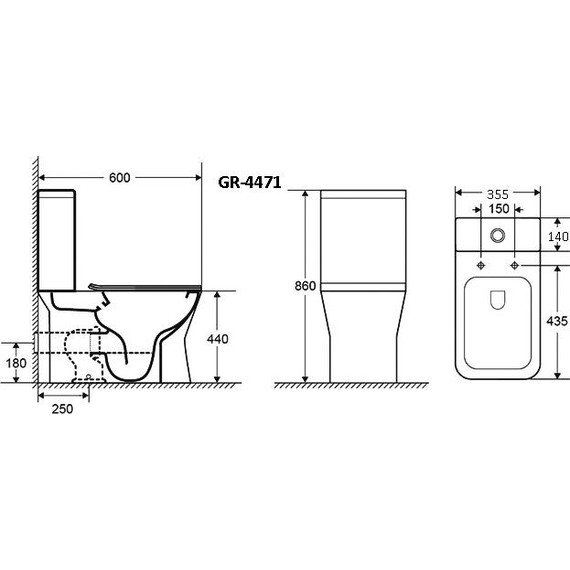 Унитаз-компакт безободковый Grossman Cristal GR-4471S с крышкой микролифт, белый глянцевый фото 6