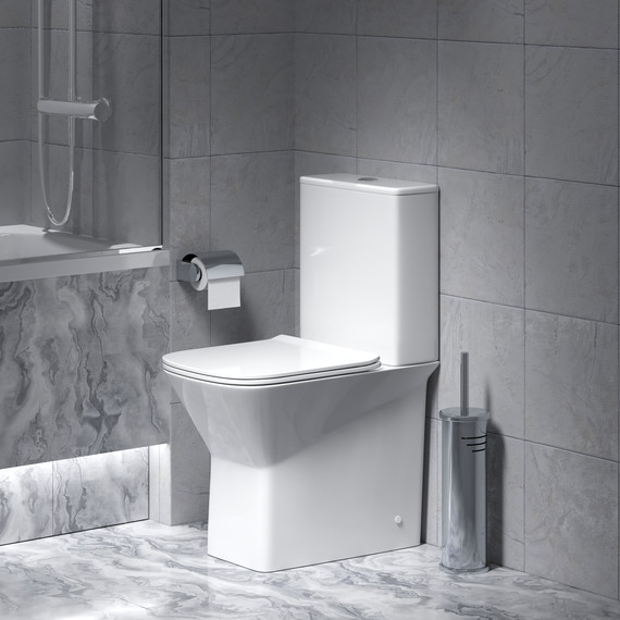 Унитаз-компакт безободковый Grossman Cristal GR-4471S с крышкой микролифт, белый глянцевый фото 5