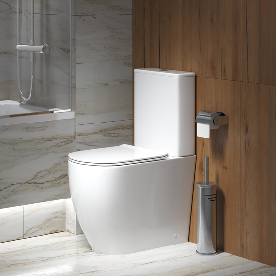 Унитаз-компакт безободковый Grossman Style GR-4473S с крышкой микролифт, белый глянцевый фото 5