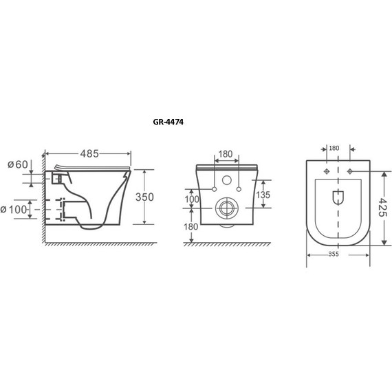 Унитаз подвесной безободковый Grossman Style GR-4474S с крышкой микролифт, белый глянцевый фото 6