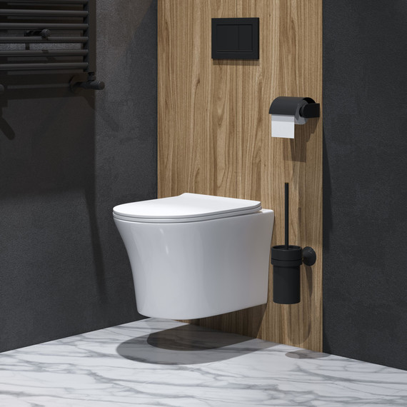 Унитаз подвесной безободковый Grossman Style GR-4475S с крышкой микролифт, белый глянцевый фото 5