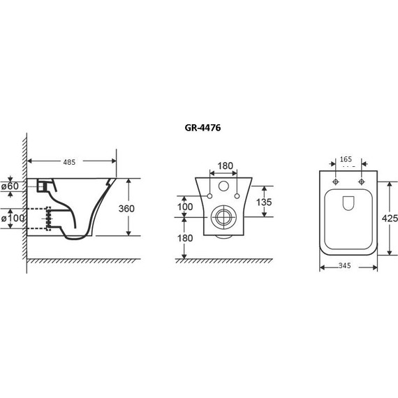 Унитаз подвесной безободковый Grossman Galaxy GR-4476S с крышкой микролифт, белый глянцевый фото 6