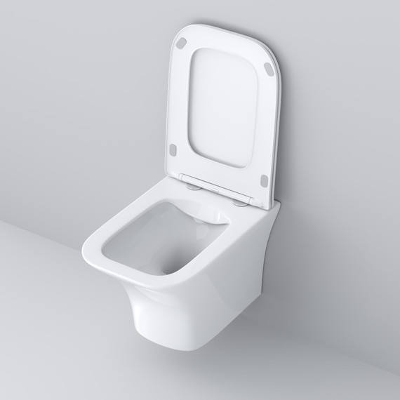 Унитаз подвесной безободковый Grossman Galaxy GR-4476S с крышкой микролифт, белый глянцевый фото 4