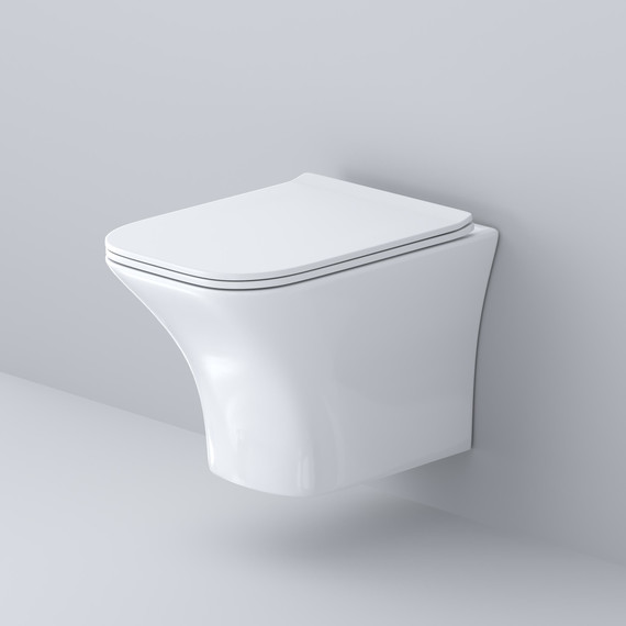 Унитаз подвесной безободковый Grossman Galaxy GR-4476S с крышкой микролифт, белый глянцевый фото 2