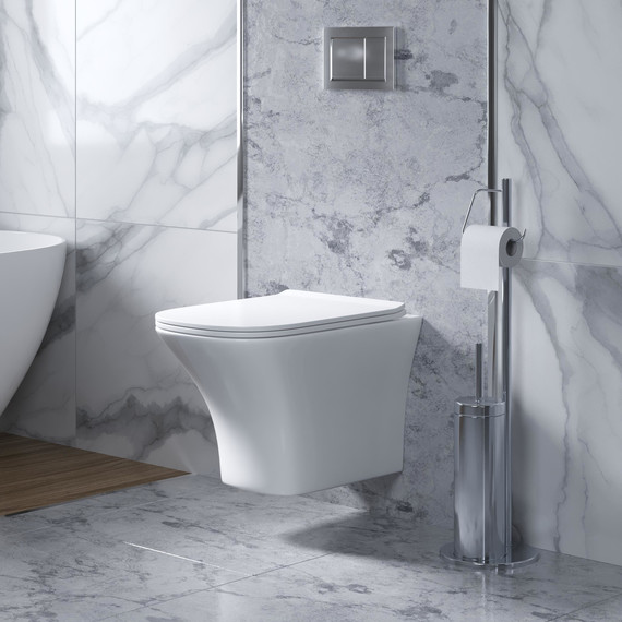 Унитаз подвесной безободковый Grossman Galaxy GR-4476S с крышкой микролифт, белый глянцевый фото 5