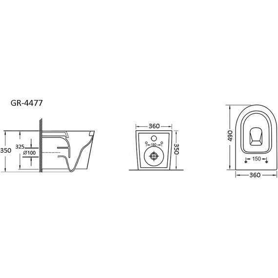 Унитаз подвесной безободковый Grossman GR-4477S с крышкой микролифт, белый глянцевый фото 6