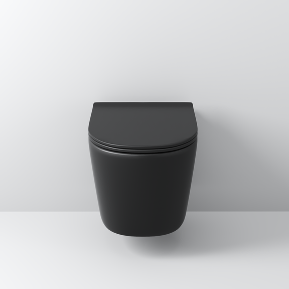 Унитаз подвесной безободковый Grossman GR-4477BMSQ с крышкой микролифт, чёрный матовый (Система смыва торнадо), Цвет производителя: чёрный матовый фото 5