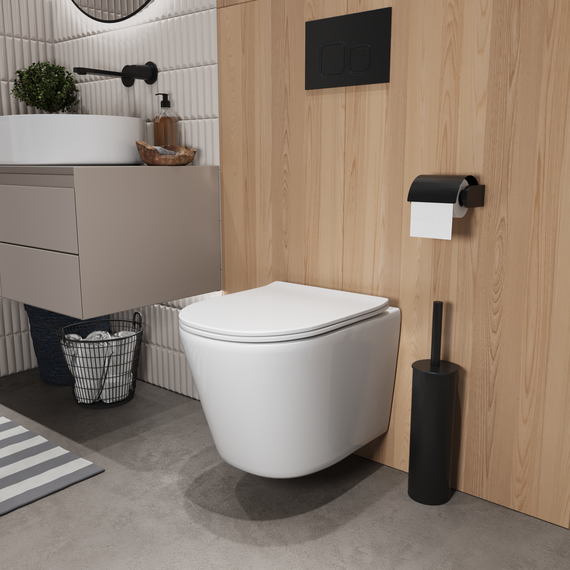 Унитаз подвесной безободковый Grossman GR-4477SQ с крышкой микролифт (Система смыва торнадо) фото 7