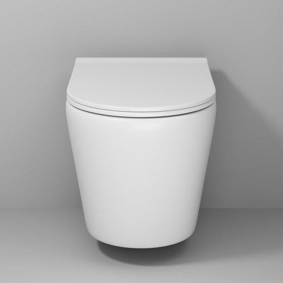 Унитаз подвесной безободковый Grossman Fly GR-4478MS с крышкой микролифт, белый матовый, Цвет производителя: белый матовый фото 3