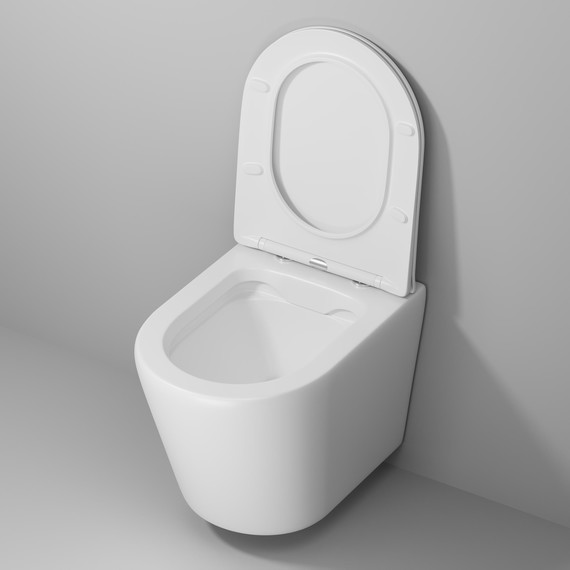 Унитаз подвесной безободковый Grossman Fly GR-4478MS с крышкой микролифт, белый матовый, Цвет производителя: белый матовый фото 4