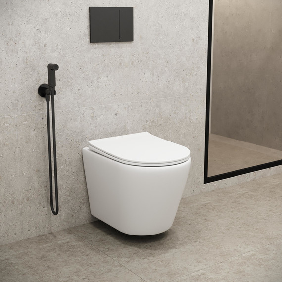 Унитаз подвесной безободковый Grossman Fly GR-4478MS с крышкой микролифт, белый матовый, Цвет производителя: белый матовый фото 5