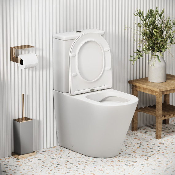 Унитаз-компакт безободковый Grossman Color GR-4480MS с крышкой микролифт, белый матовый, Цвет производителя: белый матовый фото 7