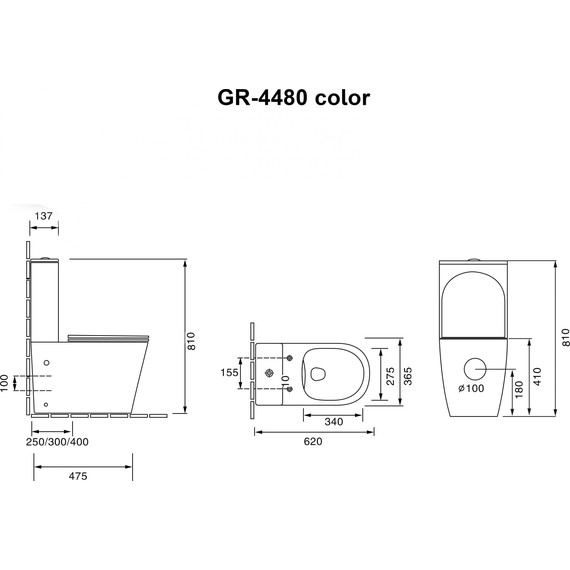 Унитаз-компакт безободковый Grossman Color GR-4480BMS с крышкой микролифт, чёрный матовый, Цвет производителя: чёрный матовый фото 8