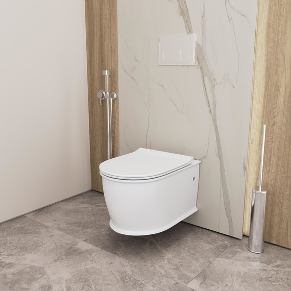 Унитаз подвесной безободковый Grossman Retro GR-4482MS с крышкой микролифт, белый матовый, Цвет производителя: белый матовый - 5 Унитаз подвесной безободковый Grossman Retro GR-4482MS с крышкой микролифт, белый матовый, Цвет производителя: белый матовый фото 5