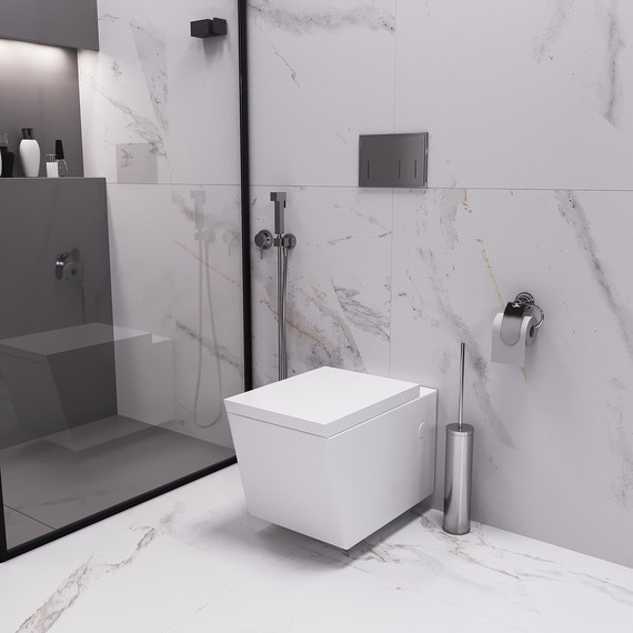 Унитаз подвесной безободковый Grossman Cristal GR-4495 с крышкой микролифт фото 5