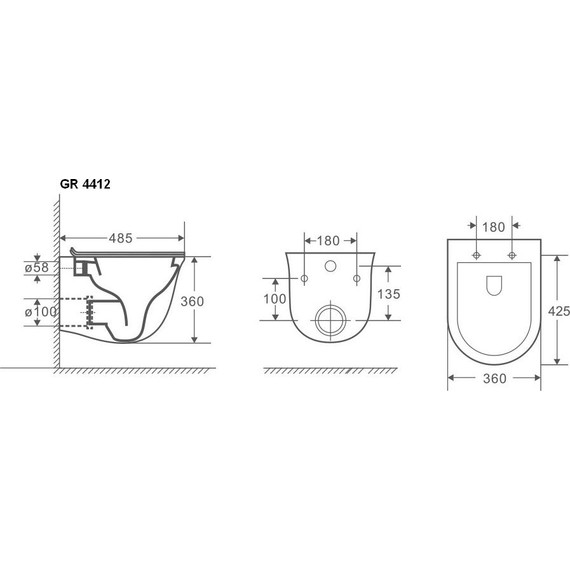 Унитаз подвесной безободковый Grossman GR-4412MS с крышкой микролифт, белый матовый, Цвет производителя: белый матовый - 6 Унитаз подвесной безободковый Grossman GR-4412MS с крышкой микролифт, белый матовый, Цвет производителя: белый матовый фото 6