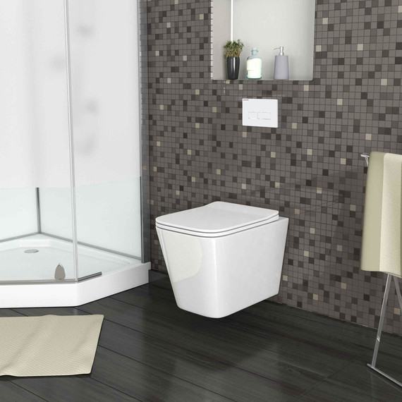 Унитаз подвесной безободковый Grossman Falcon GR-4441S с крышкой микролифт, белый глянцевый фото 5