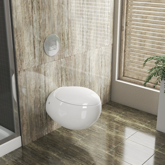 Унитаз подвесной Grossman GR-4442 с крышкой микролифт, белый глянцевый фото 5