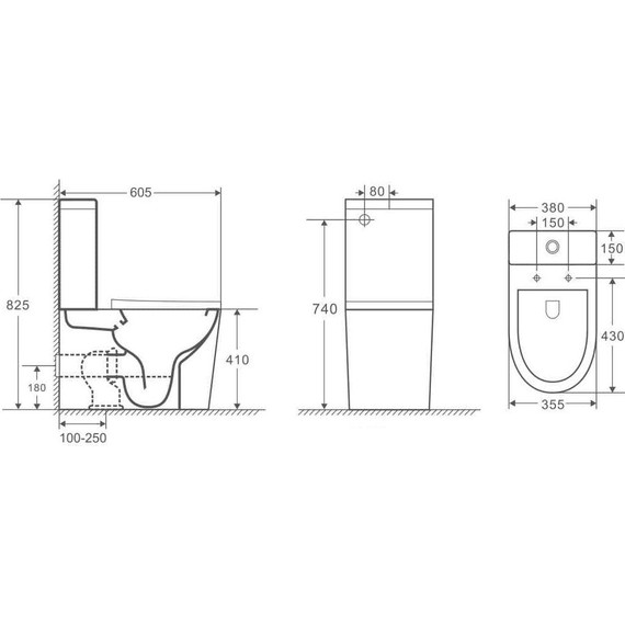 Унитаз-компакт безободковый Grossman GR-4450MSQ с крышкой микролифт, белый матовый (Система смыва торнадо), Цвет производителя: белый матовый фото 12