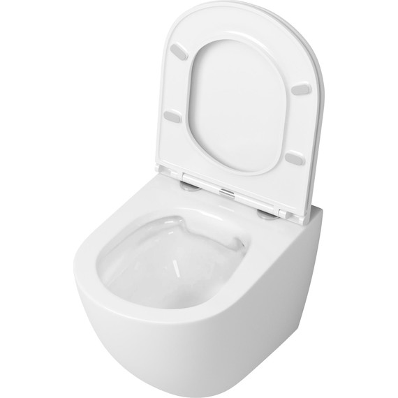 Унитаз подвесной безободковый Grossman GR-4455S с крышкой микролифт, белый глянцевый фото 4