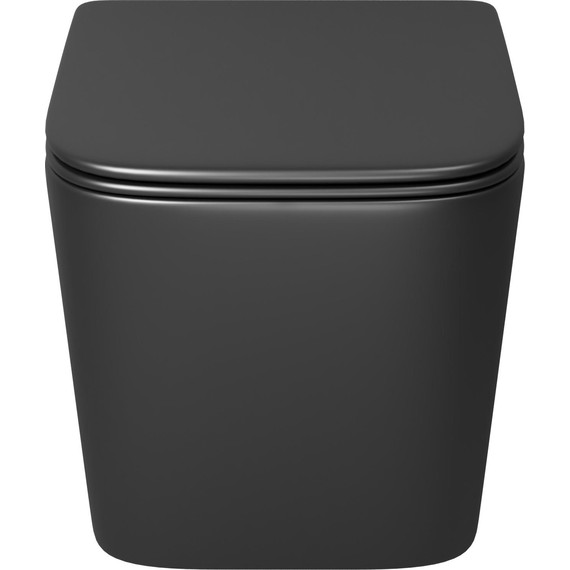 Унитаз подвесной безободковый Grossman GR-4404BMSQ с крышкой микролифт, чёрный матовый (Система смыва торнадо), Цвет производителя: чёрный матовый фото 3