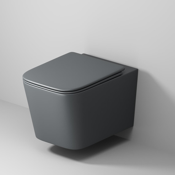 Унитаз подвесной безободковый Grossman GR-4404GMSQ с крышкой микролифт, серый матовый (Система смыва торнадо), Цвет производителя: серый матовый - 7 Унитаз подвесной безободковый Grossman GR-4404GMSQ с крышкой микролифт, серый матовый (Система смыва торнадо), Цвет производителя: серый матовый фото 7