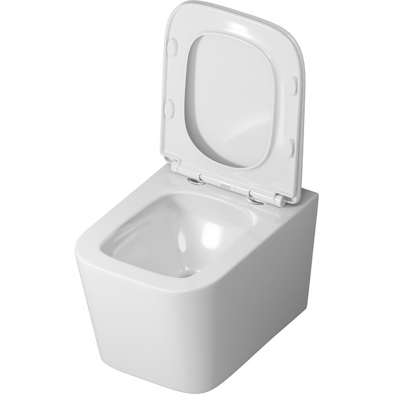 Унитаз подвесной безободковый Grossman GR-4404SQ с крышкой микролифт, белый глянцевый (Система смыва торнадо), Цвет производителя: белый глянцевый фото 4