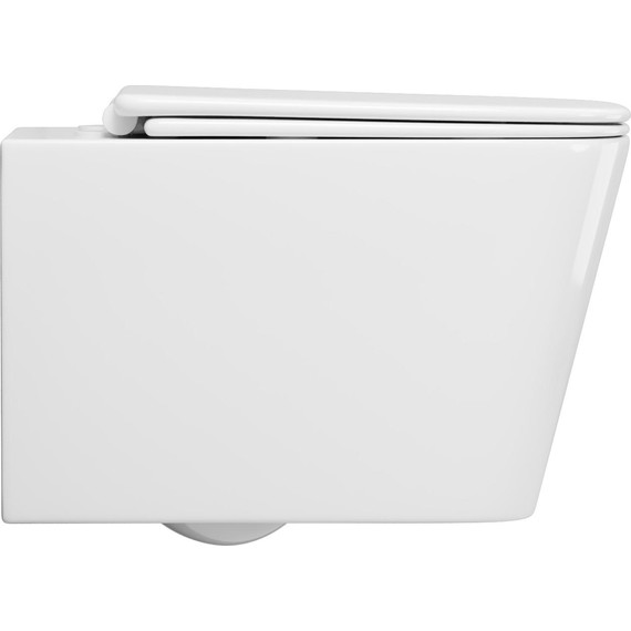 Унитаз подвесной безободковый Grossman GR-4404SQ с крышкой микролифт, белый глянцевый (Система смыва торнадо), Цвет производителя: белый глянцевый фото 5