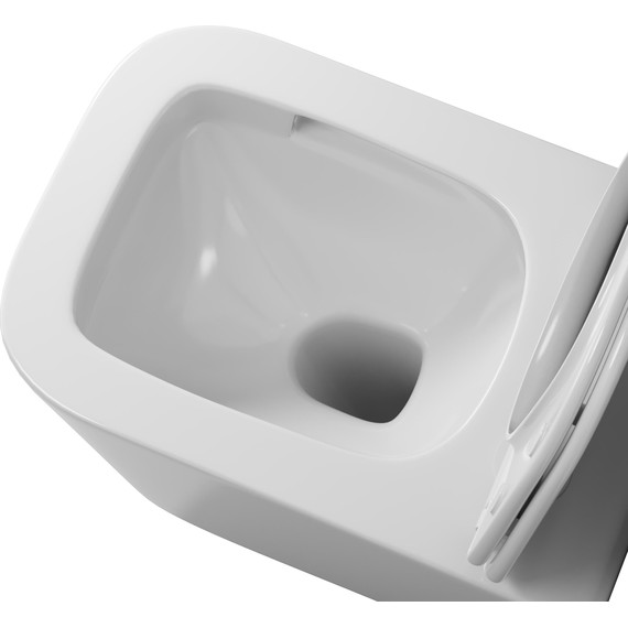 Унитаз подвесной безободковый Grossman GR-4404SQ с крышкой микролифт, белый глянцевый (Система смыва торнадо), Цвет производителя: белый глянцевый фото 6