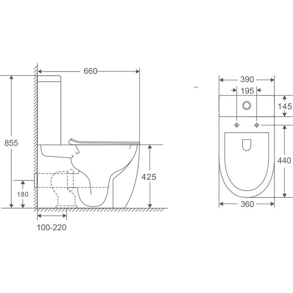 Унитаз-компакт безободковый Grossman GR-4407SQ с крышкой микролифт (Система смыва торнадо) фото 12
