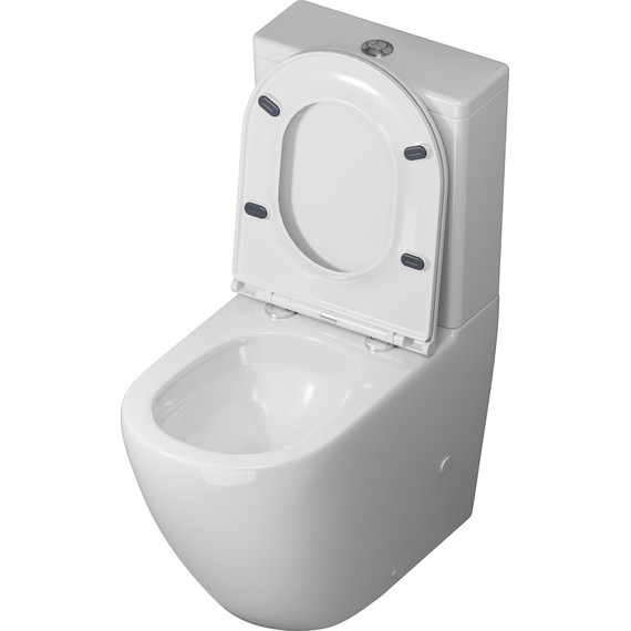 Унитаз-компакт безободковый Grossman GR-4407SQ с крышкой микролифт (Система смыва торнадо) фото 4