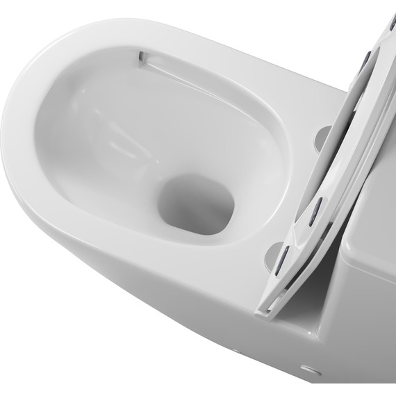 Унитаз-компакт безободковый Grossman GR-4407SQ с крышкой микролифт (Система смыва торнадо) фото 5