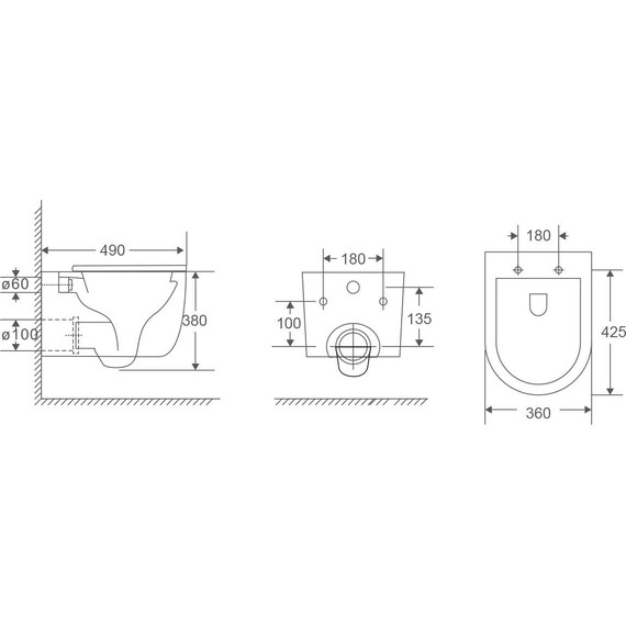 Унитаз подвесной безободковый Grossman GR-4416SQ с крышкой микролифт (Система смыва торнадо) фото 13