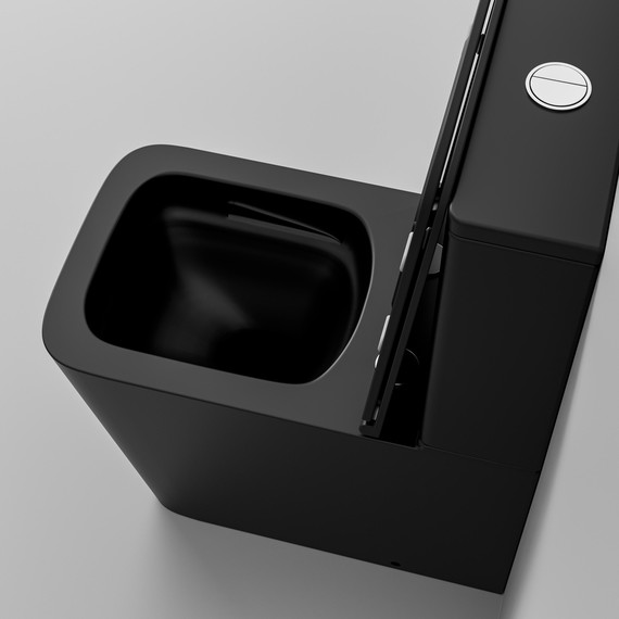 Унитаз-компакт безободковый Grossman GR-4418BMSQ с крышкой микролифт, чёрный матовый (Система смыва торнадо), Цвет производителя: чёрный матовый фото 9